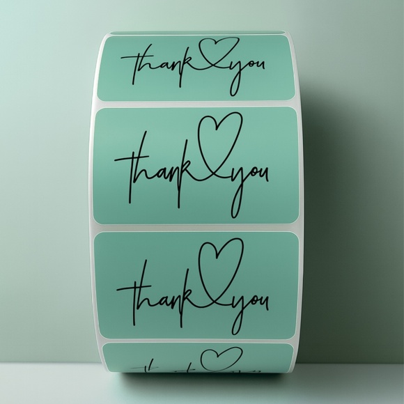 Thank You Heart Stickers – Modern Script Labels for Small Business Packaging - Picture 6 of 11
